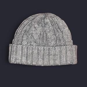 Grey cable knit MICHAEL by Michael Kors beanie hat